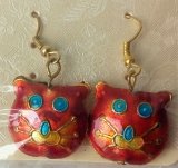 Серьги с перегородчатой эмалью, 3 см