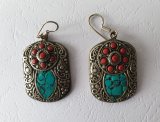 Серьги тибетские телефон, металл, 5 см