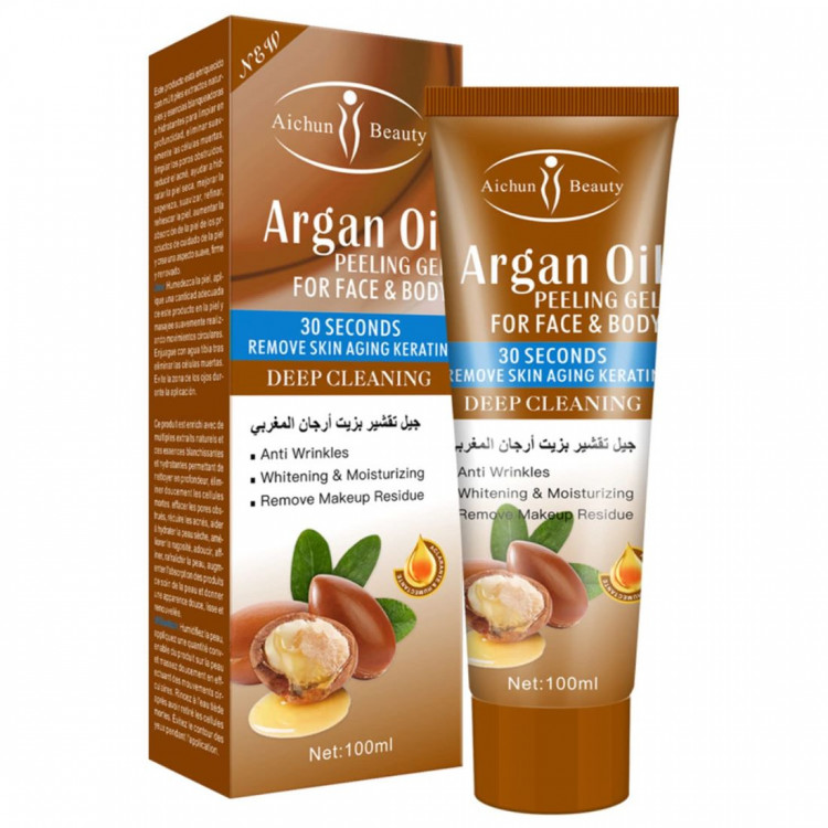 Пилинг-гель Aichun Beauty с маслом арганы, для лица и тела, 100 мл